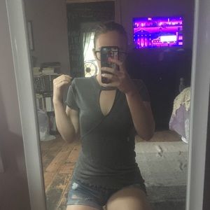 V-Neck Cut-Out Top // NWOT